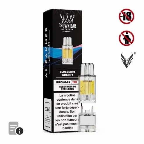 Cartouche Pré-remplie Pro Max Blueberry Cherry de Crown Bar Cartouche Pré-remplie Pro Max Blueberry Cherry de Crown Bar