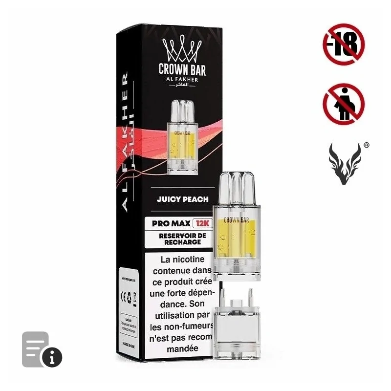 Cartouche Pré-remplie Pro Max Juicy Peach de Crown Bar