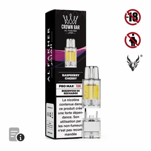 Cartouche Pré-remplie Pro Max Raspberry Cherry de Crown Bar Cartouche Pré-remplie Pro Max Raspberry Cherry de Crown Bar