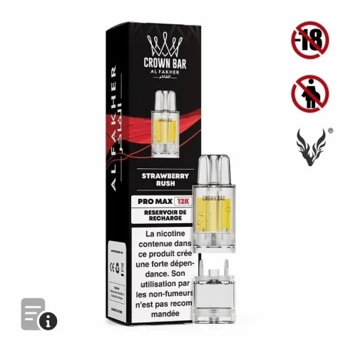 Cartouche Pré-remplie Pro Max Strawberry Rush de Crown Bar Cartouche Pré-remplie Pro Max Strawberry Rush de Crown Bar
