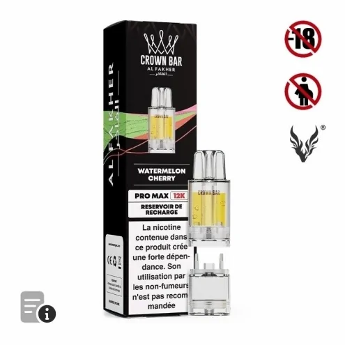 Cartouche Pré-remplie Pro Max Watermelon Cherry de Crown Bar Cartouche Pré-remplie Pro Max Watermelon Cherry de Crown Bar