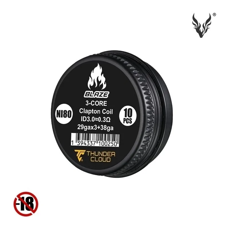 Fused Clapton Coils Ni80 0.30Ω de Thunder Cloud & Mike Vapes