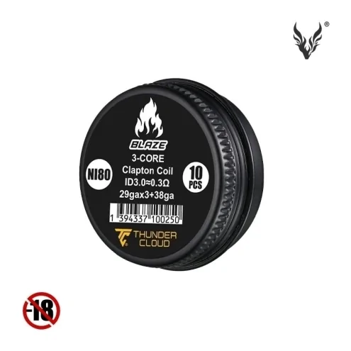 Fused Clapton Coils Ni80 0.30Ω de Thunder Cloud & Mike Vapes