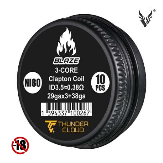 Fused Clapton Coils Ni80 0.38Ω de Thunder Cloud & Mike Vapes Fused Clapton Coils Ni80 0.38Ω de Thunder Cloud & Mike Vapes
