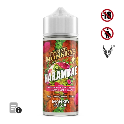 E-liquide Harambae 100ml de Monkey Mix par Twelve Monkeys E-liquide Harambae 100ml de Monkey Mix par Twelve Monkeys