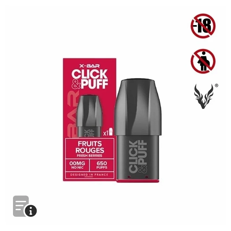Cartouche Click & Puff Fruits Rouges de X-Bar