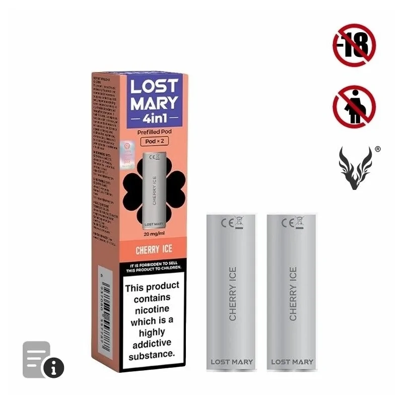 Cartouche Pré-Remplie Cherry Ice 4in1 de Lost Mary