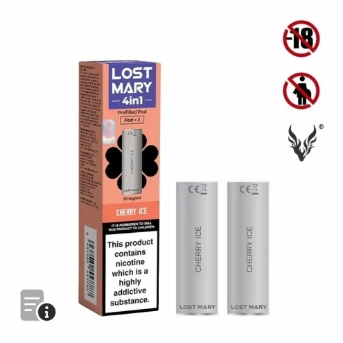 Cartouche Pré-Remplie Cherry Ice 4in1 de Lost Mary Cartouche Pré-Remplie Cherry Ice 4in1 de Lost Mary