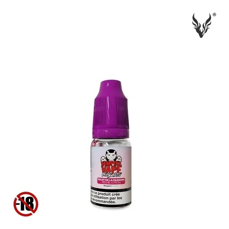 E-liquide Fruit de la Passion Pêche Citron sels nicotine 10ml de Vampire Vape