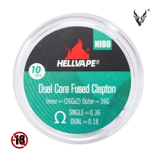 NI80 Dual Core Fused Claptons Coils pre-built de Hellvape