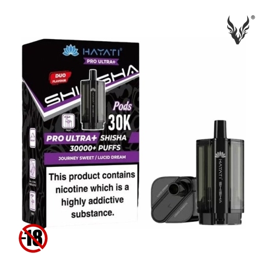 Cartouches Pré-remplies Ultra+ Shisha 30K Journey Sweet / Lucid Dream de Hayati