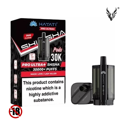 Cartouches Pré-remplies Ultra+ Shisha 30K Magic Love / Lady Killer de Hayati