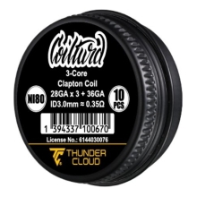 3-Core Clapton Coils Ni80 0.35Ω de Thunder Cloud x Coilturd 3-Core Clapton Coils Ni80 0.35Ω de Thunder Cloud x Coilturd