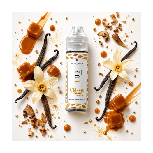 Eliquide N° 102 • Le Classic Vanille Caramélisé • Edition Classic • 50ml Eliquide N° 102 • Le Classic Vanille Caramélisé • Edition Classic • 50ml