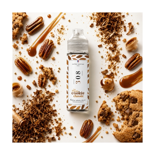 eliquide N° 308 • Le Pécan Cookie Classic • Édition velours classic • 50ml Maître Vapotier