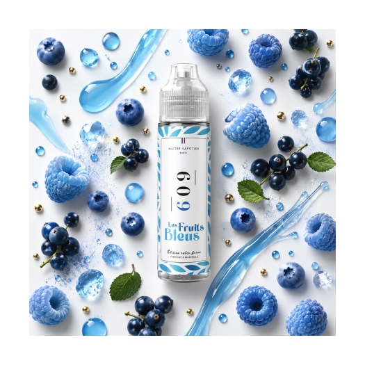 N° 609 • Les Fruits Bleus • Édition rubis flocon • 50ml eliquide de Maître Vapotier N° 609 • Les Fruits Bleus • Édition rubis flocon • 50ml eliquide de Maître Vapotier