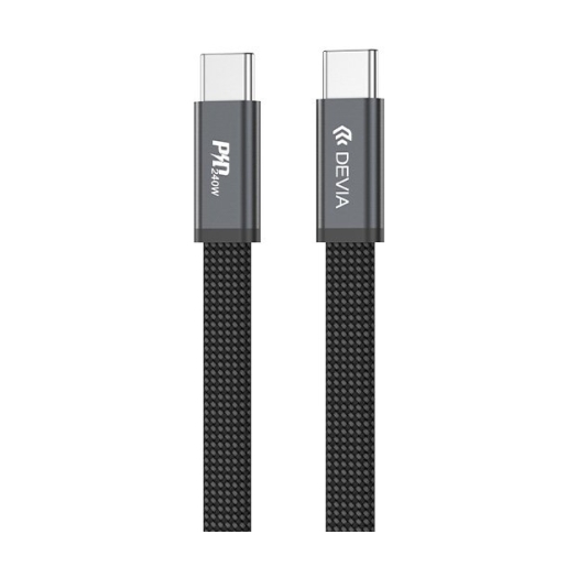 Câble de Charge Rapide USB-C vers USB-C PD 240W 1,5M Black de DEVIA Câble de Charge Rapide USB-C vers USB-C PD 240W 1,5M Black de DEVIA