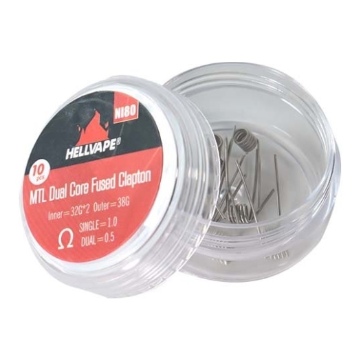 NI80 MTL Dual Core Fused Claptons Coils pre-built de Hellvape