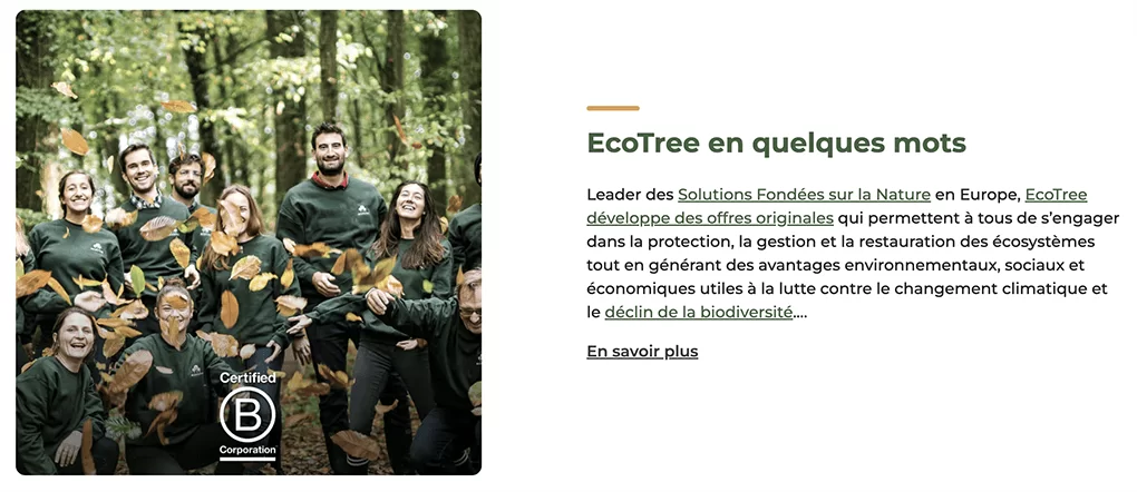 Ecotree : Leader des solutions basées sur la nature en Europe